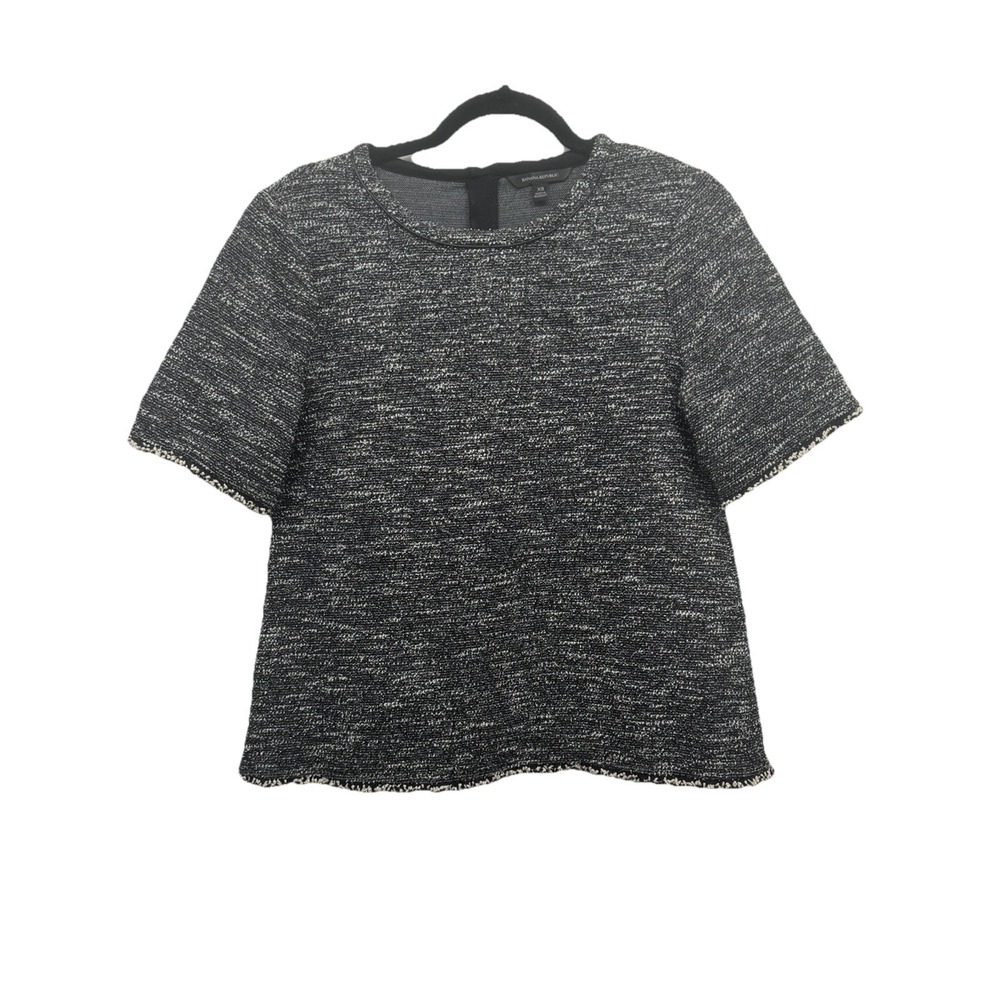 Banana Republic Black Crew‎ Neck Short Sleeve Blouse Size XS Top